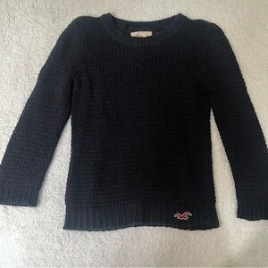Y2K Hollister Navy Blue Knit Sheer Sweater